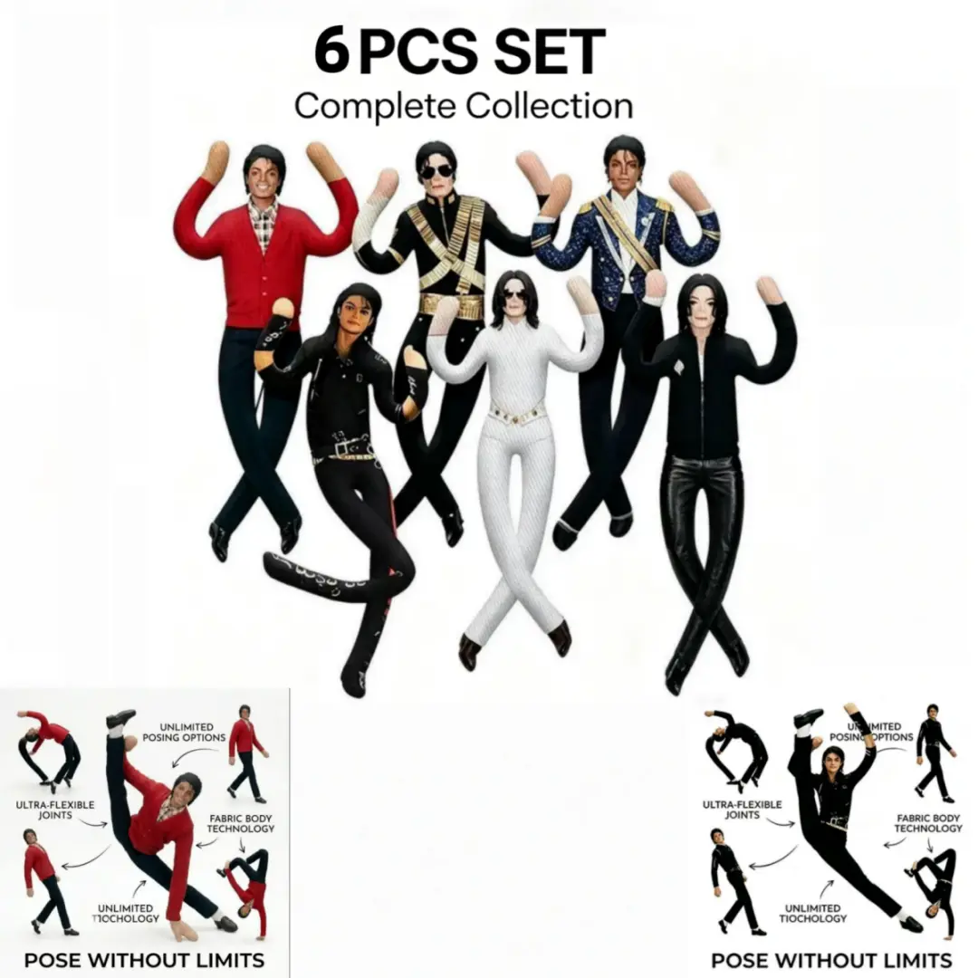 6 Pcs Posable Articulated Michael Jackson Plush Dolls, Cute Collectible Plush Toy, Perfect Present for MJ Fans & Pop Music Enthusiasts, Lovely Small Gifts for Girls
