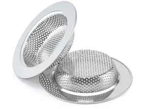 2 Pcs Sink Strainer for Most Kitchen Sink Drain Basket, Upgraded Double-Layer Safe Design Kitchen Sink Strainer (Outer Diameter 4.5 Inch)