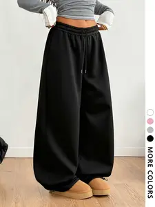 Women's Campus Young High School Fashion Casual Trendy Sport Pants Drawstring Natural Versatile Texture Casual Daily Outdoor Simple Comfort Classic Stylish Solid Color