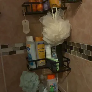 PHANCIR 5 PCS Corner Shower Caddy, No Drilling Stainless Steel Shower Storage Rack with Hooks & Toothpaste Holder for Bathroom, Black
