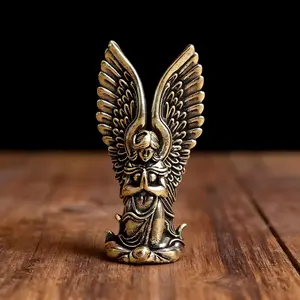 Brass Prayer Angel Figurine, Mini Guardian Angel Statue, Home Desktop Tea Pet, Desk Decoration, Car Console Ornament, Vintage Metal Craft, Religious Home Decor, Spiritual Decor, Religious Decorations