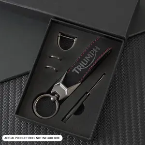 Suede Leather Car Emblem Keychain, Auto Logo Keyring for Triumph Speed Four 600, Speed Triple R Rs S Twin Speedmaster, Gift for Friends