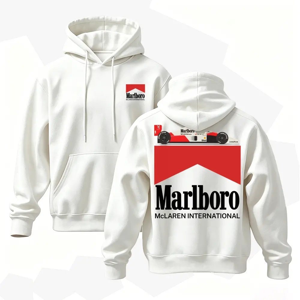 Vintage Racing Car Graphic Hoodie | Retro Motorsport Graphic Sweatshirt | White Red Aesthetic Streetwear Hooded Top | Trendy Pullover Men Women Unisex