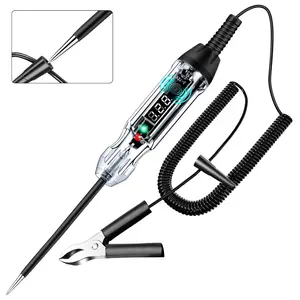 Upgraded Buzzer Automotive Test Light, DC 3-72V Heavy Duty Digital LED Circuit Tester with Voltmeter & Dual Color Polarity Indicate Light, Bidirectional Auto  Tester Electric Light Test Pen