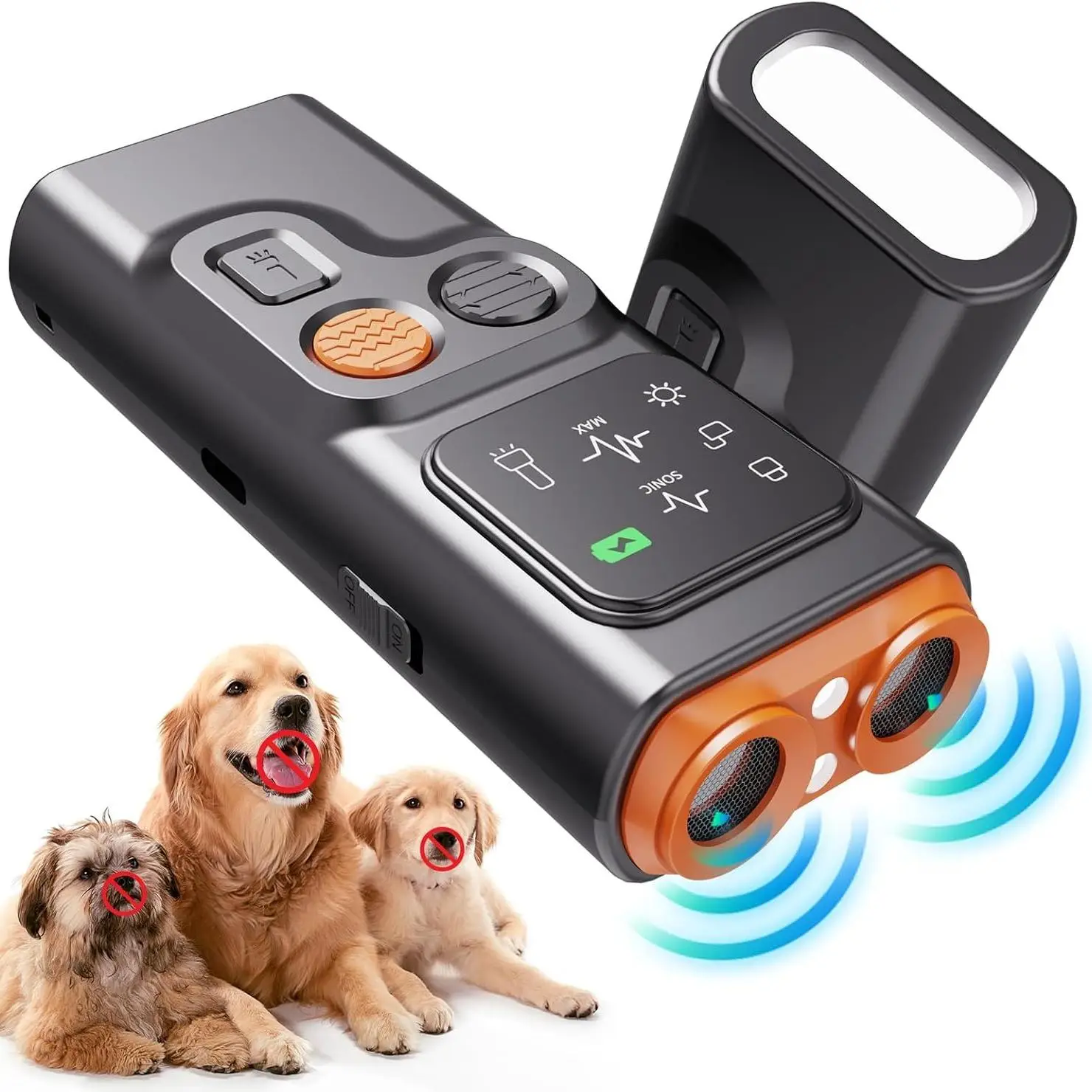 Dog Bark Deterrent Device, 1 Box Rechargeable Dog Bark Control Device with LED Flashlight, Dog Training & Behavior Aid Tool for Outdoor, Pet Gear, Pet