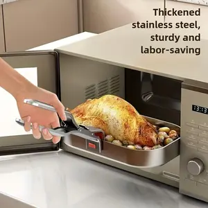 Stainless Steel Anti Scald Clip | Kitchen Bowl and Steamer Clip, Heat-resistant, Ergonomic Handle - Lightweight and Easy to Use, Suitable for Air Fryers, Steamers, Ovens | Kitchen Cooking Artifact