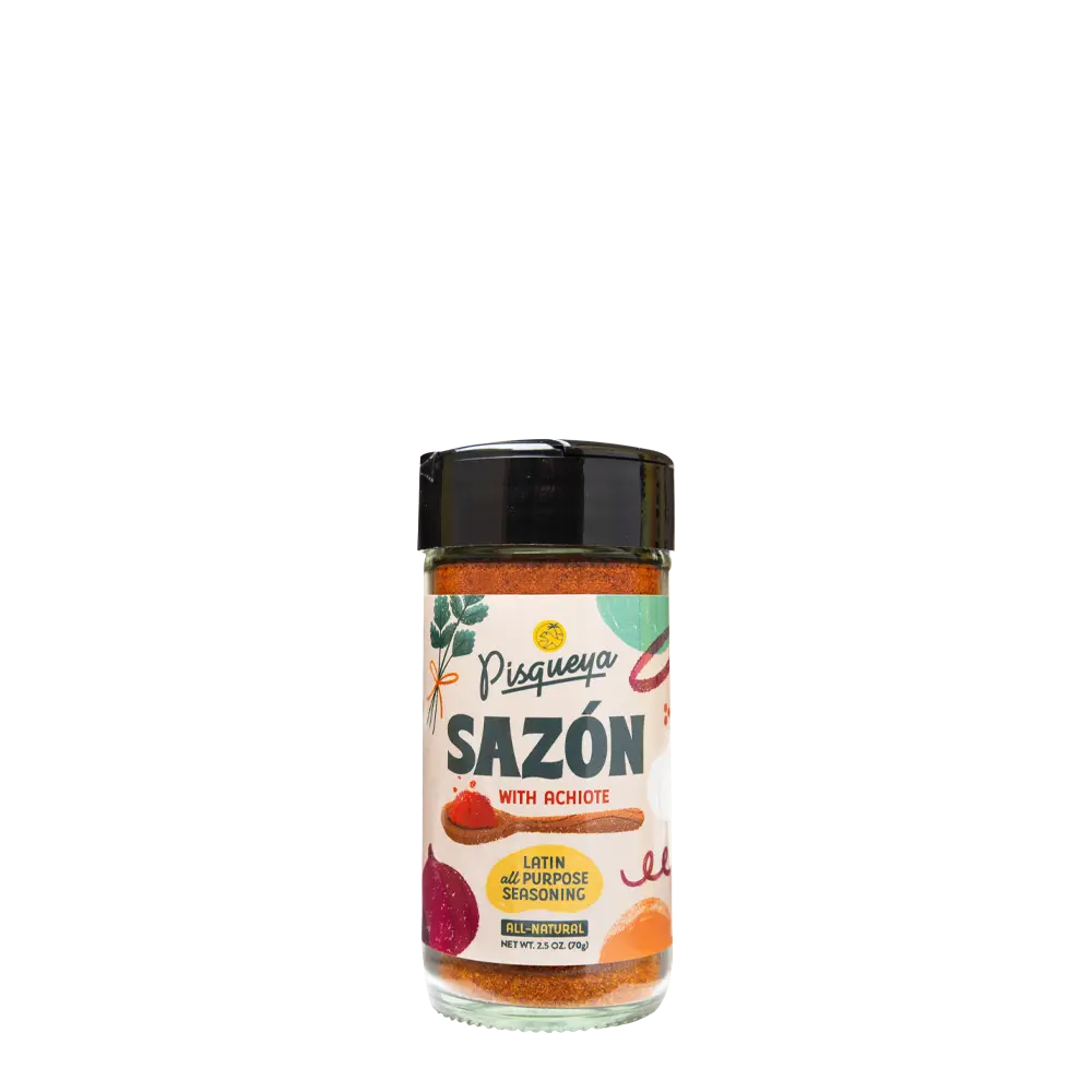 Pisqueya Sazón Seasoning | All-Natural Latin Sazón with Achiote (Annatto) | Latin-Caribbean Seasoning for Rice, Meats & Stews | No MSG, No Fillers, No Artificial Colors, Low Sodium, Gluten-Free | First-Gen, Woman-Owned
