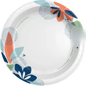 Large Paper Plates, 10 Inch, 204 Count, 2X Stronger*, Microwave-Safe, Soak-Proof, Cut Resistant, Disposable Plates For Everyday Breakfast, Lunch, & Dinner Meals