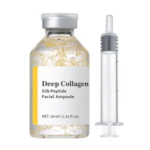 Glow Intensive Silk Peptide Ampoule, Copper Peptides Serum for Face with Collagen & Multi Peptides, Hydrating  Skincare Facial Serum for Smooth-Looking Skin,1pcs