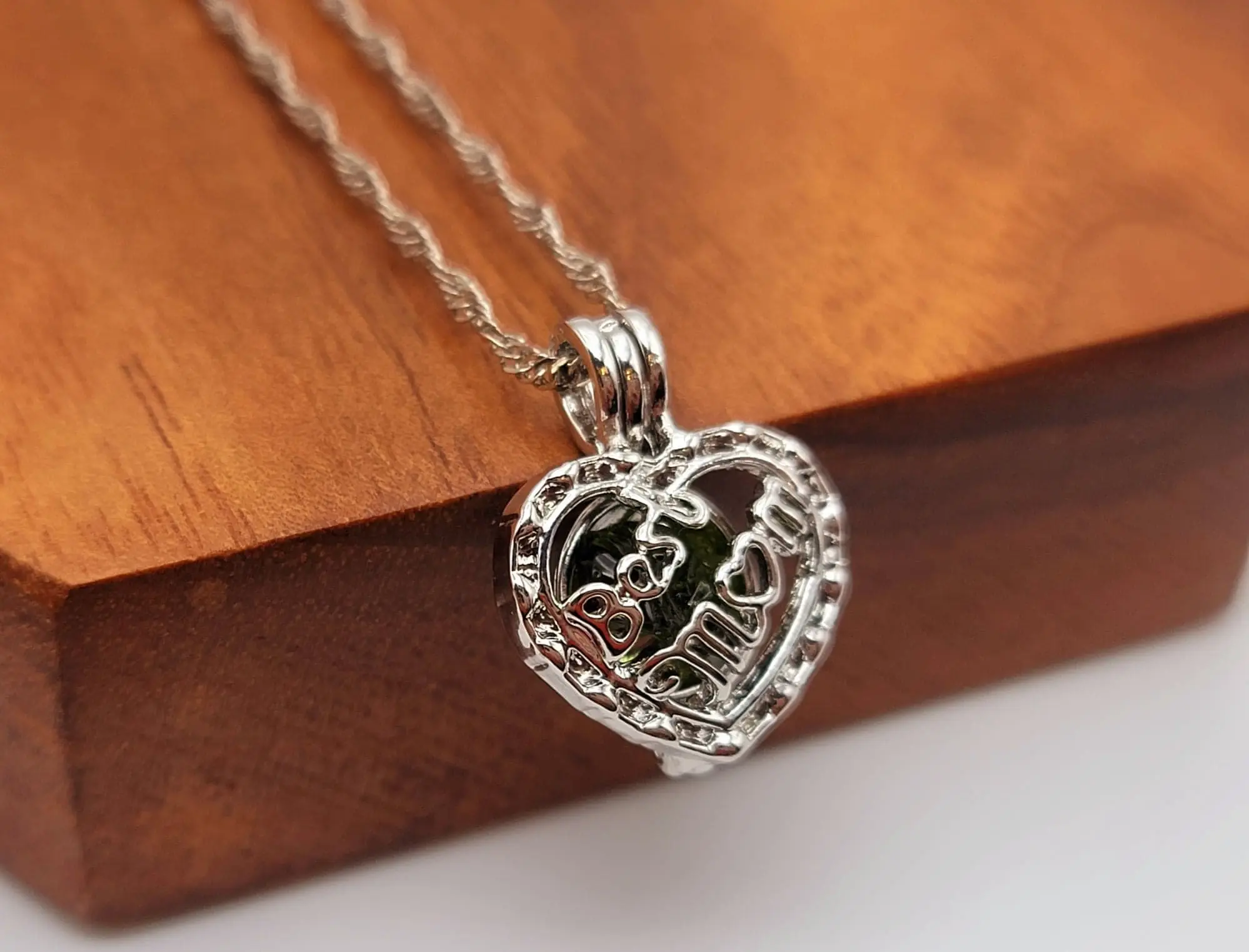 100% Genuine Natural Moldavite Dove Locker Necklace  Best Mom Birthday Auspicious Anniversary Daily Engagement