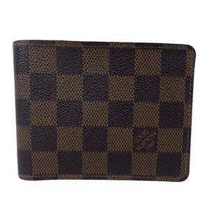 Pre-owned Louis Vuitton canvas Small Leather Goods Marco Bi fold Wallet Damier Ebene 254