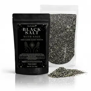 Yerbero Viral Sage + Black Salt 2oz (56g) – Protection & Cleansing Ritual Salt – Wiccan, Brujeria, Spiritual Purification