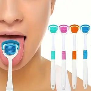 1/3/5pcs Tongue Scraper For Fresh Breathing - Soft Silicone Tongue Brush With Comfortable Handle, Dental Hygiene Essentials For Adults