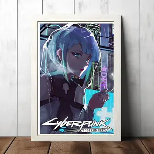 Cyberpunk Edgerunners (2022) Movie Film Poster, Canvas Poster Printing, Classic Movie Wall Art for Room Decor, Unique Gift Idea
