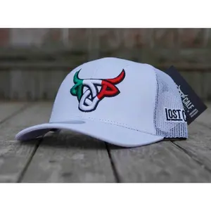 Lost Calf Unisex White Mexicalf Curve Mesh Back Snapback Hats