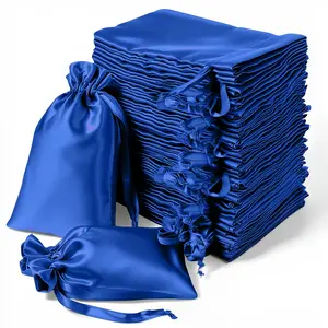 60 Pack 5"x7" Royal Blue Satin Drawstring Wedding Party Favor Gift Bags