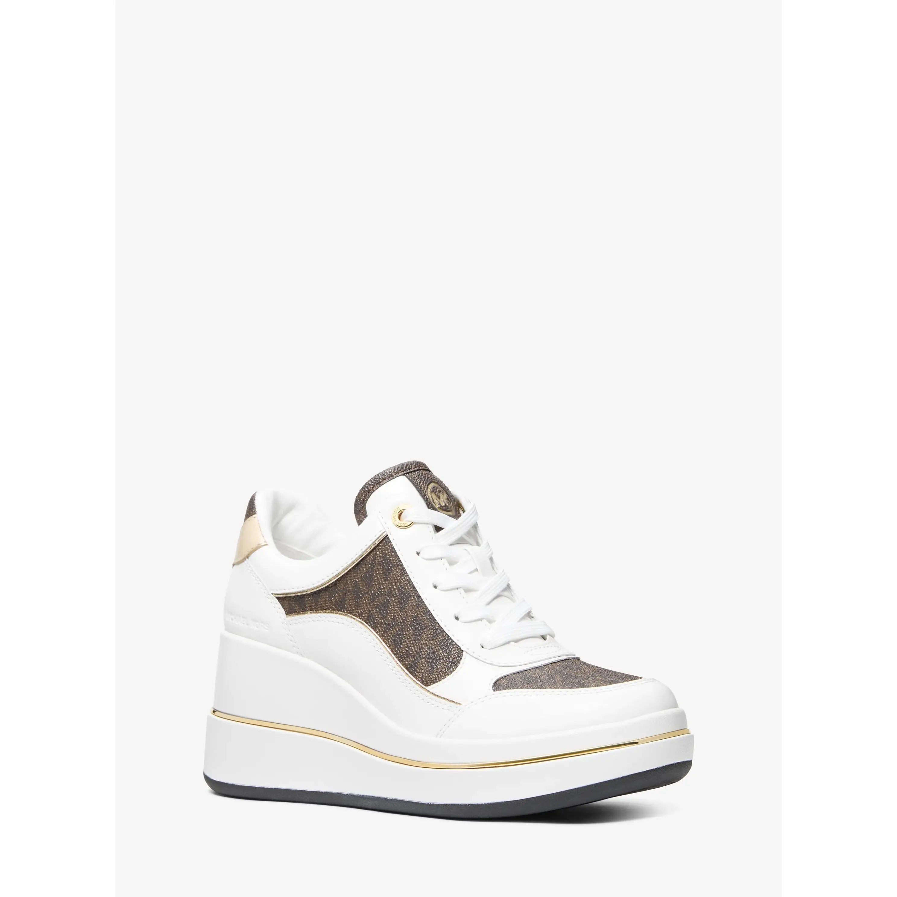 Emmy Signature Logo and Leather Wedge Trainer