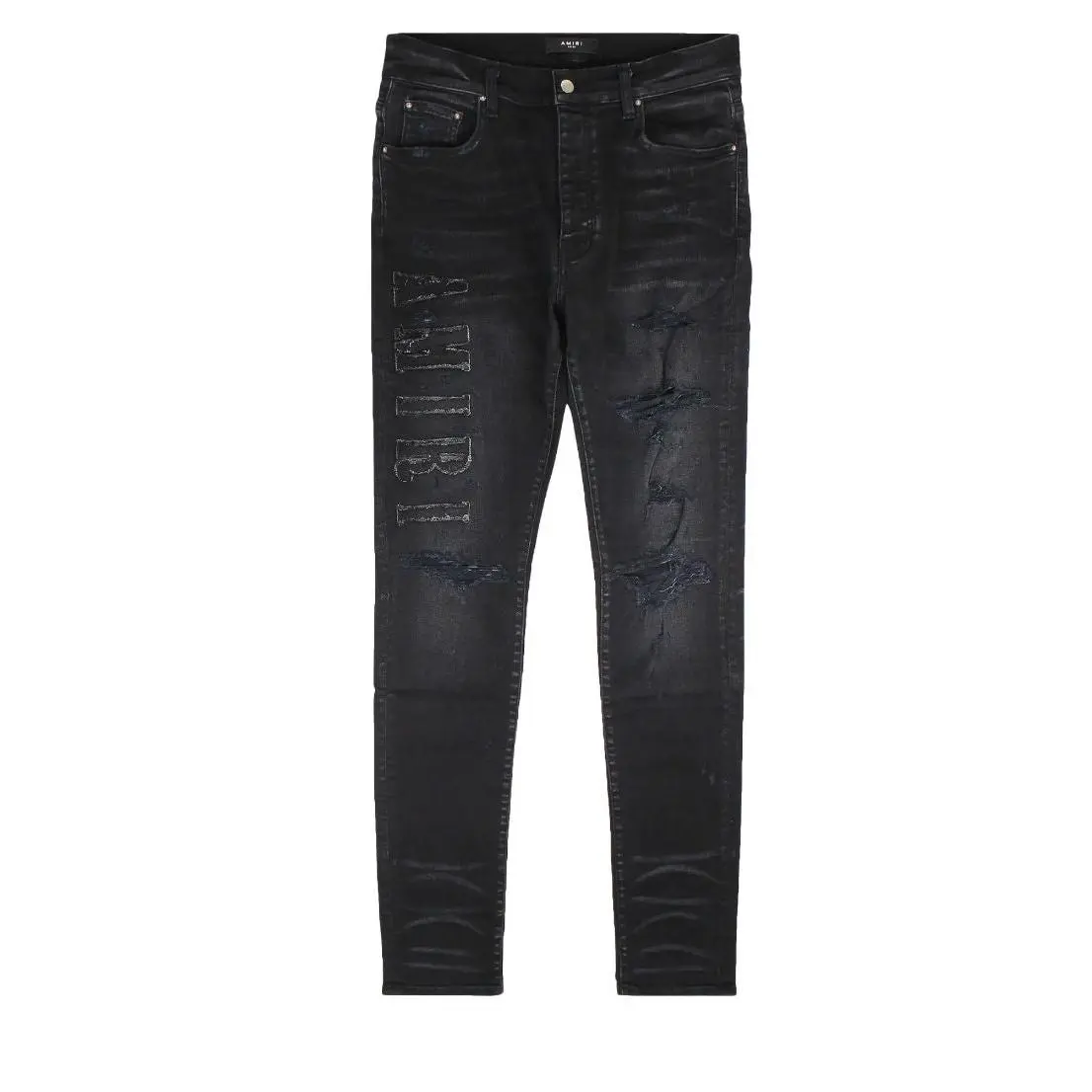 987841 Amiri Logo Appliqué Jean Aged Black