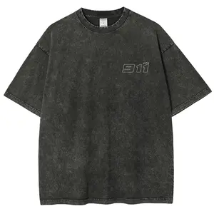 911 GT3 Racing Washed Cotton T-Shirt, Unisex Oversized Streetwear, Crew Neck Casual Tops for Men