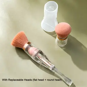 ZOREYA3 -in-1 Multifunctional Portable Makeup Brush | Soft Bristles, All-in-One for Contour, Blush, Highlighter, Eyeshadow & Concealer, Travel-Friendly Skincare Tool shipping free Cream Palette Transparent makeup brushes set sample products