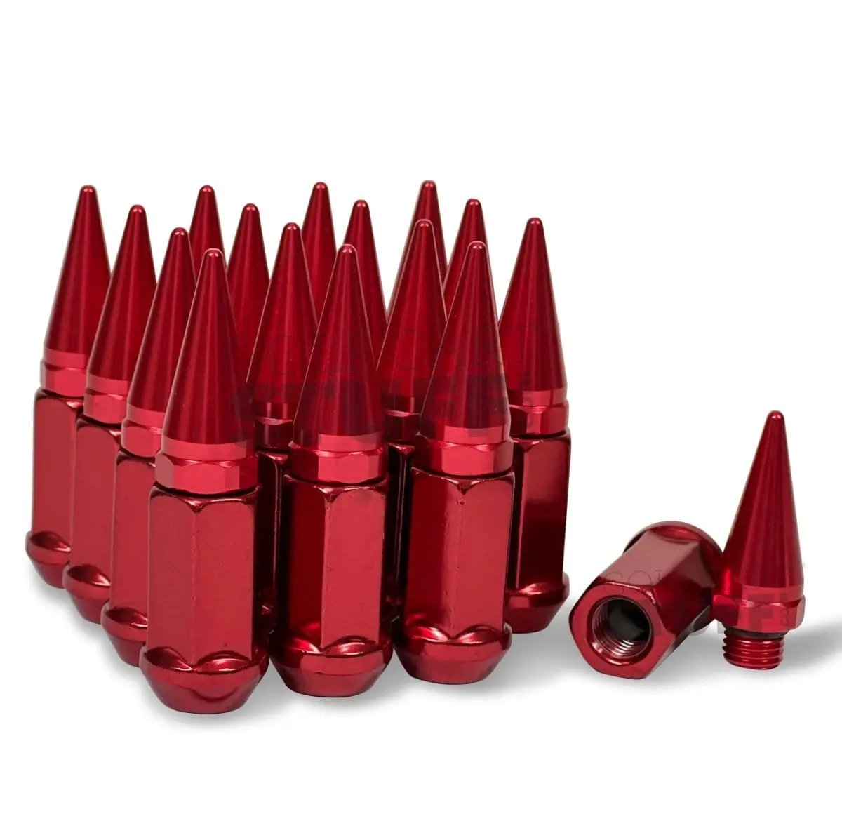 Lug Nut Spikes with Spiked Tips, Multiple Fits & Bold Look - Customer Lug Nuts for Club Car, EZGO, Yamaha Golf Carts - 16-Pack