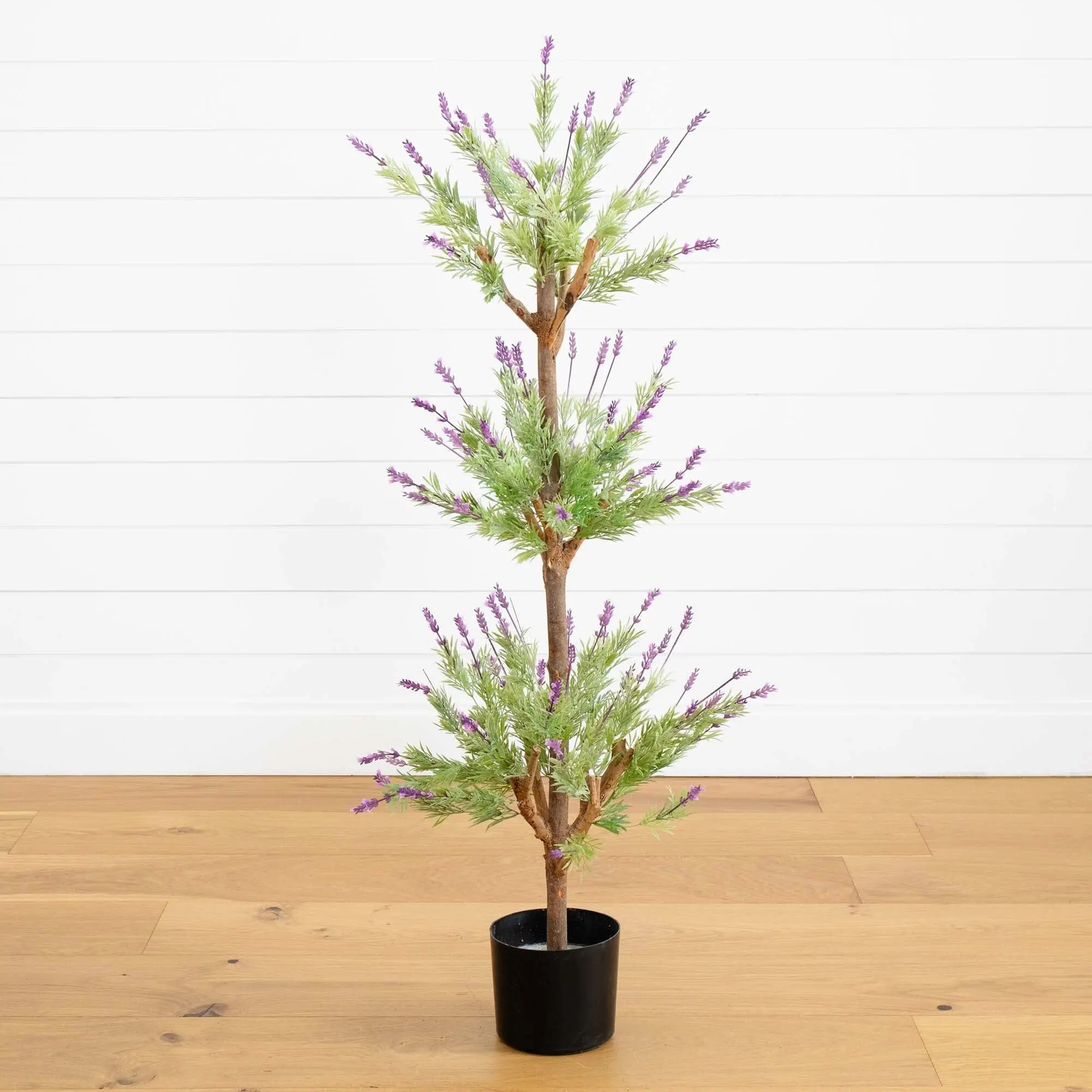 4' (42 in, 40 – 49 In) Decorative Synthetic Artificial Lavender Topiary Silk Tree with Silk Leaves, All-Seasons Floor & Home Decor Plant