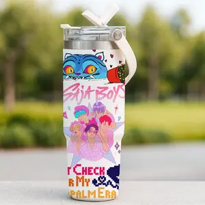 Auracup 1pc 30oz Stainless Steel Insulated Tumbler, KPop Demon Hunters, with Lid and Straw, Keep Hot 12H/Cold 24H, Great for School, Travel or Coffee, Fun Gift for Teens or Pop Culture Fans, Halloween, family cookware, themed event decoration, party props