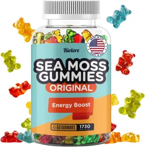 Biolore Sea Moss Gummies - Vegan 3-in-1 Blend for Women, Men and Kids with Bladderwrack & Burdock Root - 60pcs
