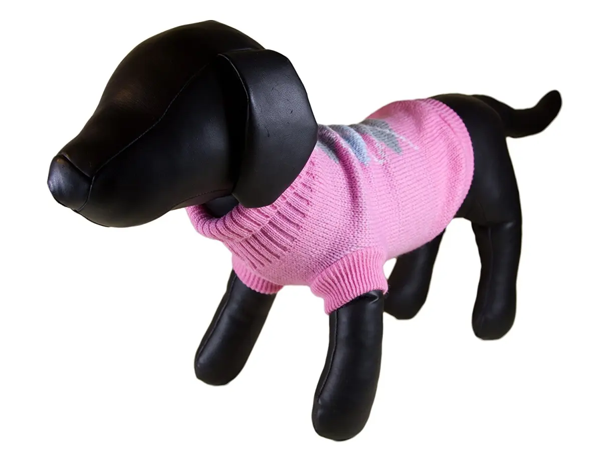 Petcessory DS1436-BXL Pink Argyle Turtleneck Dog Sweater - Extra Large
