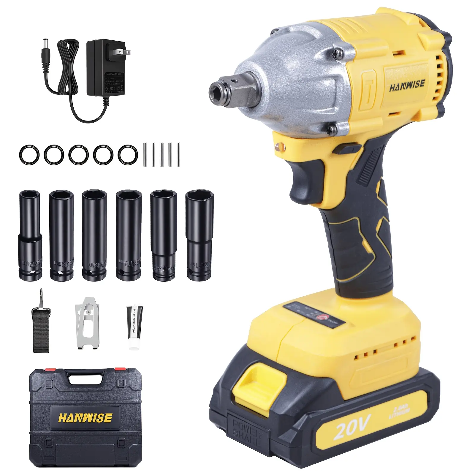 20V Compact Cordless Impact Wrench 1/2" Drive | 350N.M Brushless Motor | Variable Speed 0-3500RPM | Portable Power Tool Kit with Battery, Charger & Storage Case for Home DIY