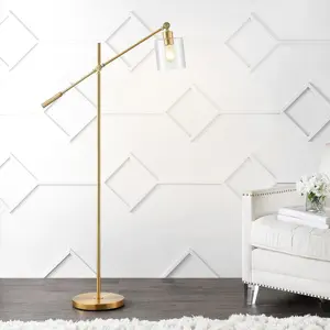JONATHAN Y Marais Iron/Glass Rustic Vintage LED Vanity Light; for Living Room, Bedroom, Kitchen, Office