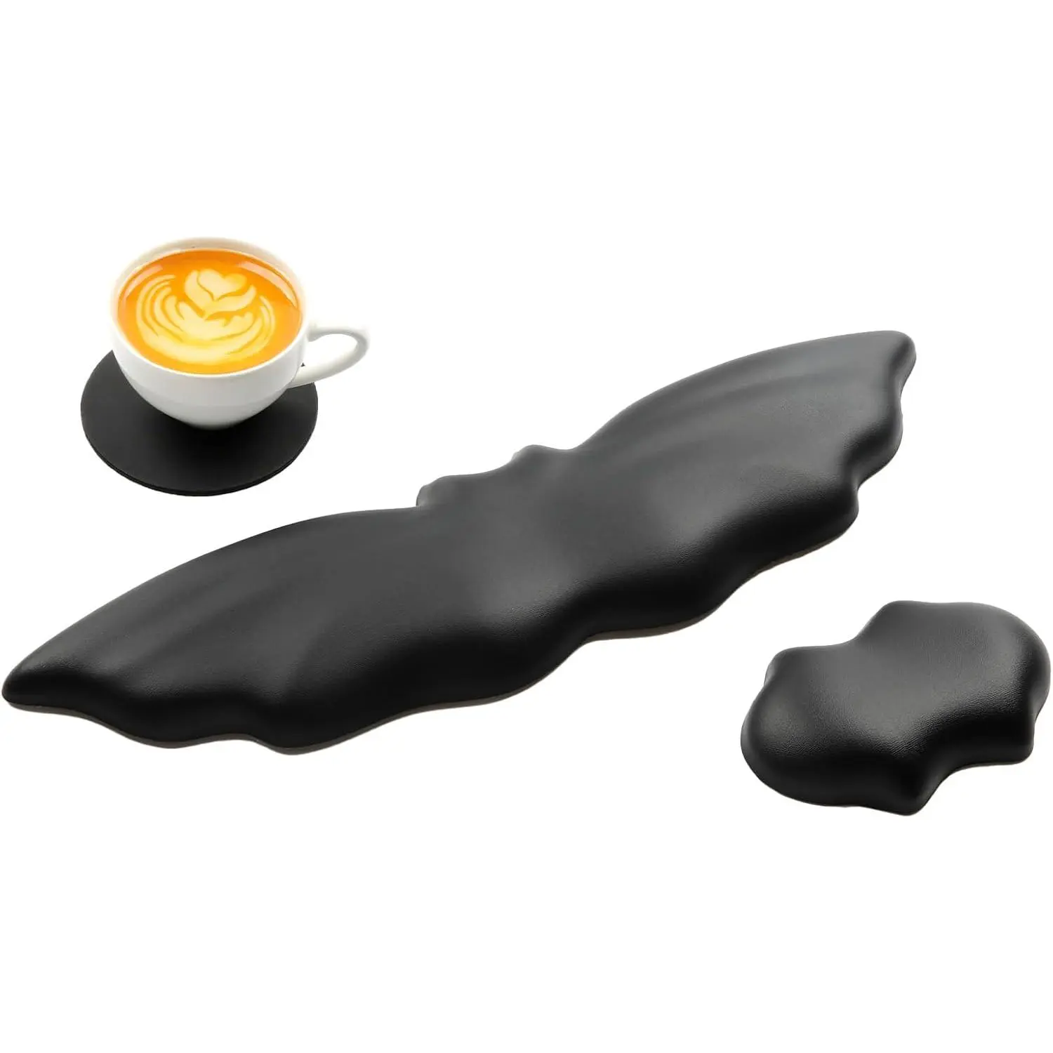 Keyboard Wrist Rest - Soft Leather Halloween Bat Wrist Pad for  Wrist Rest with Non-Slip Base, Wrist Pad for Keyboard,Arm Rest for Desk  Laptop  Gaming Office Black