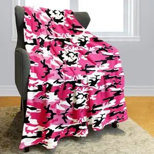 A Camouflage Blanket, Hunting Camouflage Blanket, Men's and Women's Camouflage Gifts, Hunting Camouflage Blanket, Pink