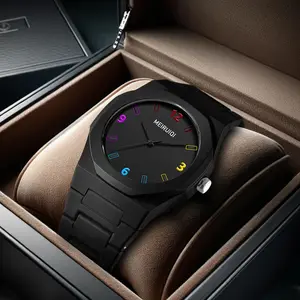 Men's Business Fashion Round Dial Quartz Watch,Modern Simple Style Wristwatch, Trendy MatchingWatch As Gift for Men with Box