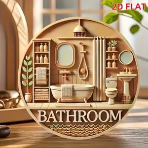 1 Piece 2D Flat Room Sign with Decorative Wreath Design – Suitable for Home and Corridor Decoration – Perfect Gift for Friends