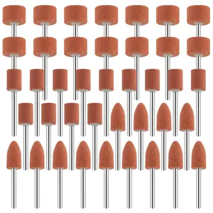 Sanding Bits for Dremel Rotary Tool, Grinding Stone Sanding Drill Bits with 1/8" Shank, Aluminium Oxide Tough Enough to Metal Rust Removal/Smoothing/Sharpening, Different Shape Meet More Needs, 42 count