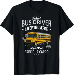 100% Cotton School Bus Driver T-shirt - Safely Delivering Precious  T-Shirt