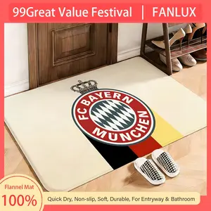 Sports FC Bayern Muenchen Floor Mat This soft flannel mat provides a cozy Soft flannel mat with quick water absorption, non-slip and durable. Easy to clean, ideal for bathroom and entryway use.