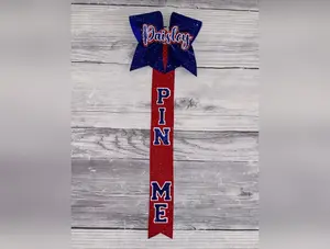 Royal Blue, Red and White Glitter Pin Me Ribbon