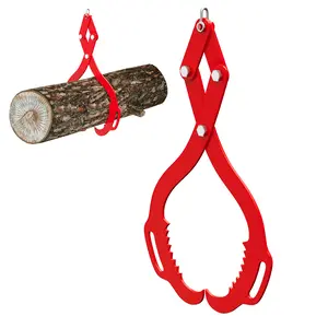 Heavy Duty 18 Inch Log Lifting Tongs, 2 Serrated Claw Hooks, 2200LBS Steel Swivel Grapple, Logging Tool for Wood, Lumber Skidding, Tractors, Trucks, Forestry Equipment