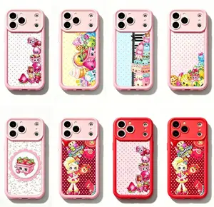 Shopkins cartoon print phone case, adopted sky ladder layered material, suitable for iPhone 11-17 Pro Max/Plus and Samsung Galaxy S23-25.
