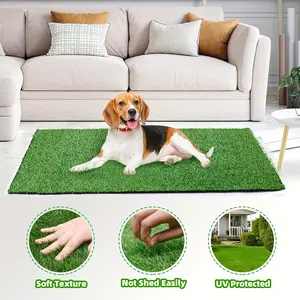 LOOBANI Realistic Artificial Grass Patch for Dogs Cats & Rabbits Unscented High Permeability Soft Texture UV Protected Easy Maintenance Pet Training Lawn