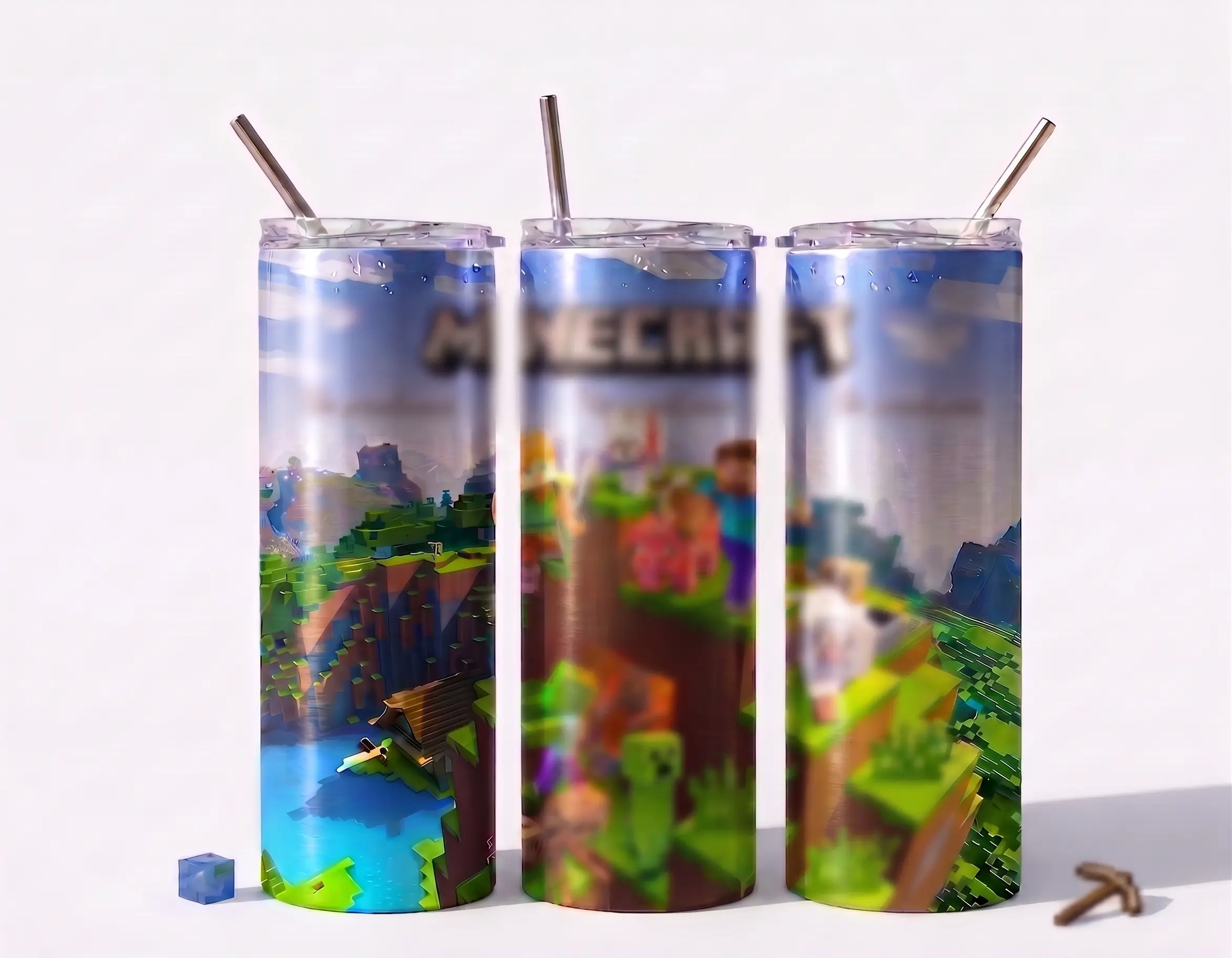 Pixelated Landscape 20oz Vacuum Cup for Gamers