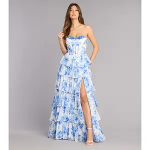 Amalia Floral Chiffon Formal Dress