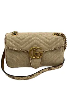 Pre-owned GUCCI Raffia Crossbody Bags MARMONT SHOULDER BAG