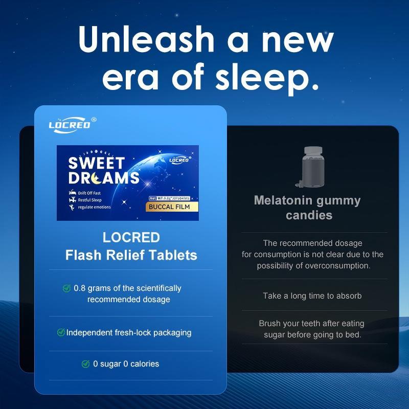 Quick sleep SWEET DREAMS Buccal Film: Zero Sugar Melatonin for Deeper, Natural Sleep Support Healthcare Fitness