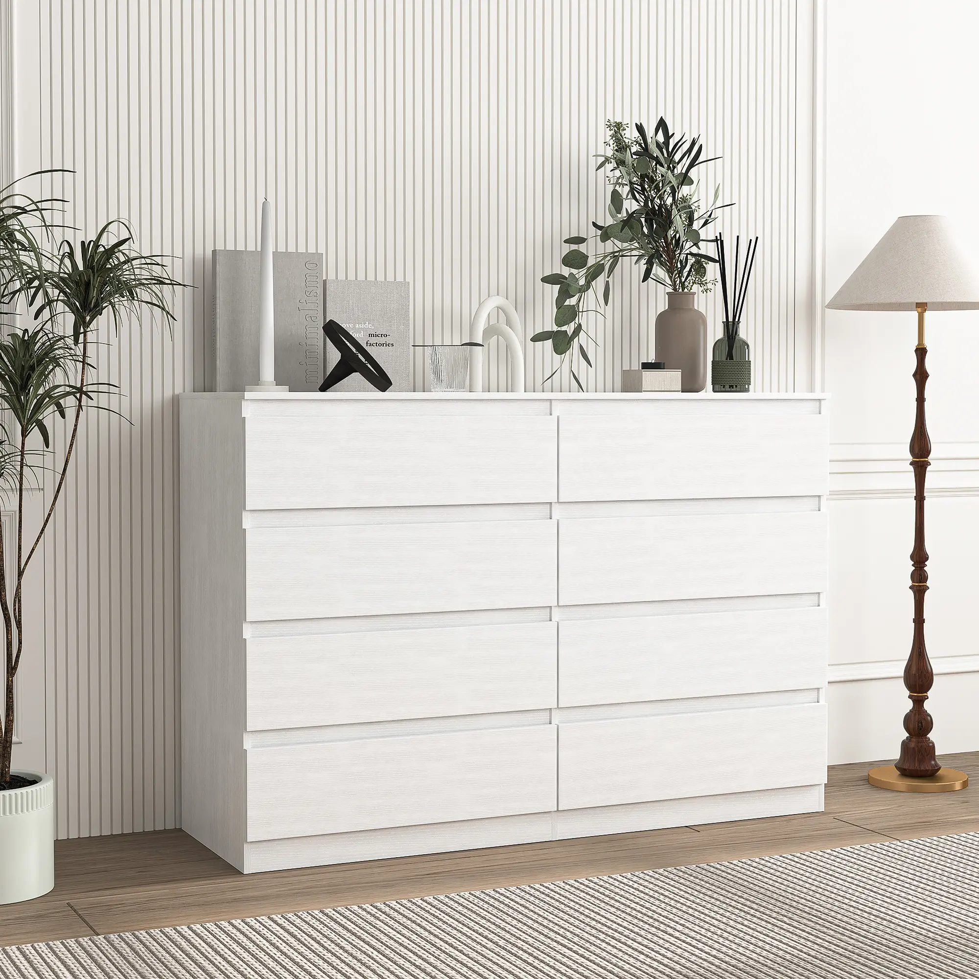 Spaco White 8-Drawer Modern Bedroom Dresser - Closet Storage Cabinet, Drawer Organizer, Aesthetic Indoor Furniture for Clothes & Toys, Tall Unit for Bedroom, Hallway - TikTok Shop Spaco White 8-Drawer Modern Bedroom Dresser - Closet Storage Cabinet, Drawer Organizer, Aesthetic Indoor Furniture for Clothes & Toys, Tall Unit for Bedroom, Hallway - TikTok Shop