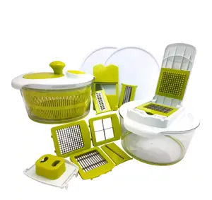 MegaChef 10-in-1 Multi-Use Salad Spinner with Slicer, Dicer and Chopper Centrifugadora