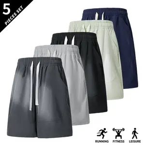 3-Pack Men's Sports Casual Shorts, Summer Thin Drawstring Belt Pocket Shorts, Suitable for Men's Street Life, Fashion Casual Running Sports Fitness Shorts, Beach Vacation and Outdoor Wear