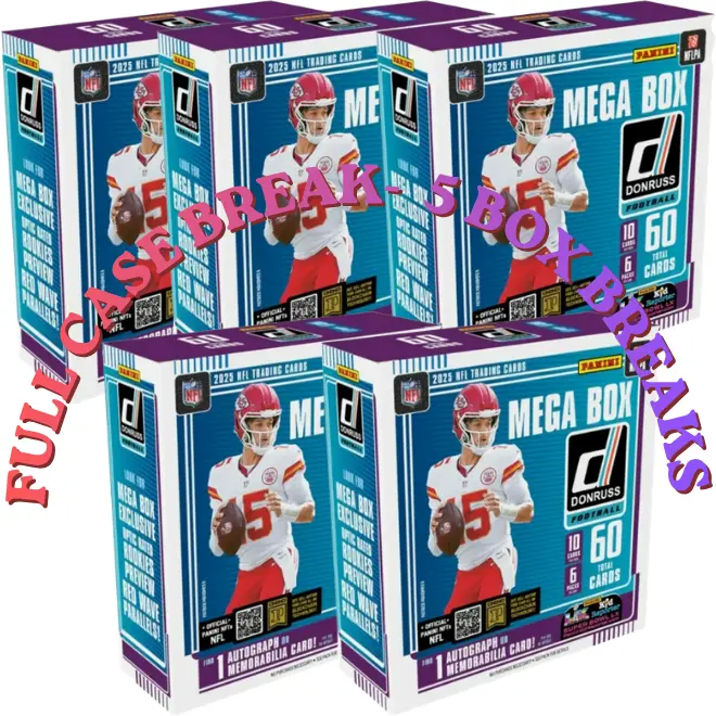 PYT Break #2638- (5x) 2025 Panini Donruss Football Mega Boxes PYT Break #2638- (5x) 2025 Panini Donruss Football Mega Boxes